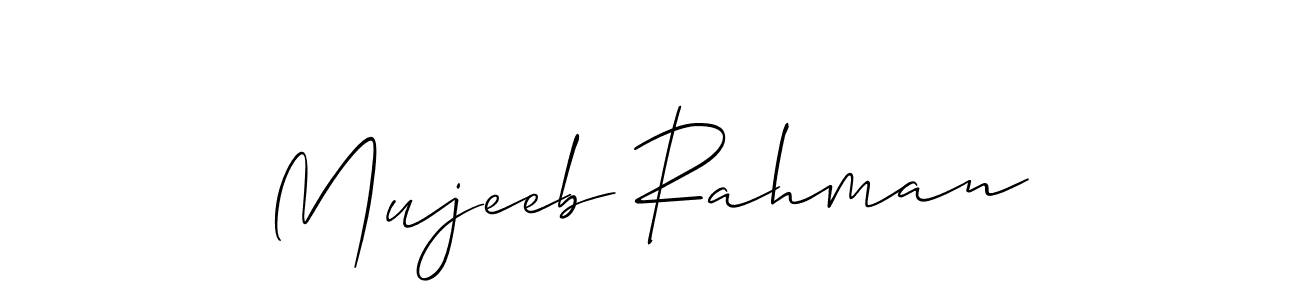 Use a signature maker to create a handwritten signature online. With this signature software, you can design (Allison_Script) your own signature for name Mujeeb Rahman. Mujeeb Rahman signature style 2 images and pictures png