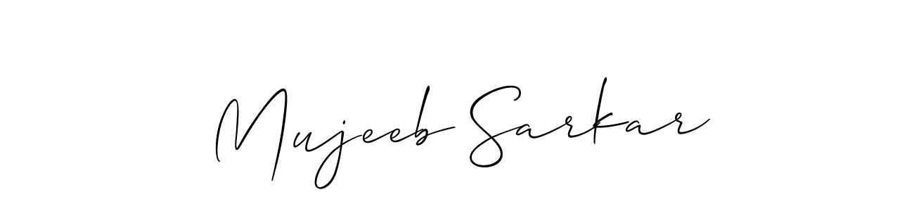 Create a beautiful signature design for name Mujeeb Sarkar. With this signature (Allison_Script) fonts, you can make a handwritten signature for free. Mujeeb Sarkar signature style 2 images and pictures png