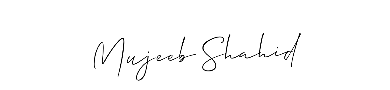 if you are searching for the best signature style for your name Mujeeb Shahid. so please give up your signature search. here we have designed multiple signature styles  using Allison_Script. Mujeeb Shahid signature style 2 images and pictures png