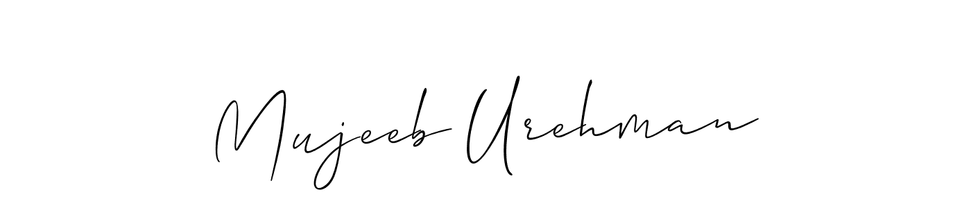 Use a signature maker to create a handwritten signature online. With this signature software, you can design (Allison_Script) your own signature for name Mujeeb Urehman. Mujeeb Urehman signature style 2 images and pictures png