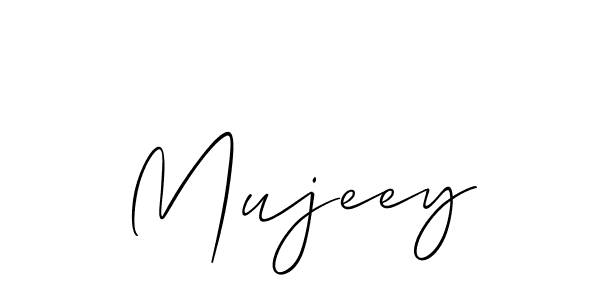 How to make Mujeey name signature. Use Allison_Script style for creating short signs online. This is the latest handwritten sign. Mujeey signature style 2 images and pictures png