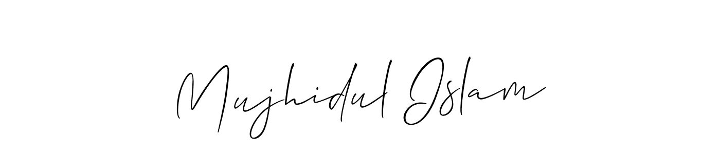 if you are searching for the best signature style for your name Mujhidul Islam. so please give up your signature search. here we have designed multiple signature styles  using Allison_Script. Mujhidul Islam signature style 2 images and pictures png