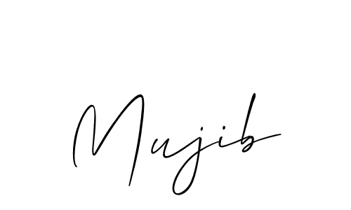 Mujib stylish signature style. Best Handwritten Sign (Allison_Script) for my name. Handwritten Signature Collection Ideas for my name Mujib. Mujib signature style 2 images and pictures png