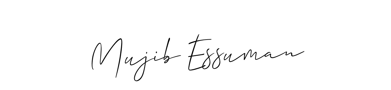 It looks lik you need a new signature style for name Mujib Essuman. Design unique handwritten (Allison_Script) signature with our free signature maker in just a few clicks. Mujib Essuman signature style 2 images and pictures png
