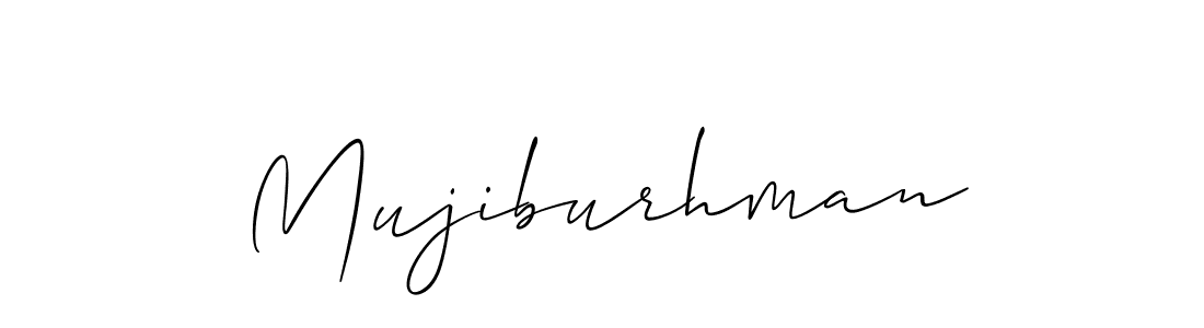Use a signature maker to create a handwritten signature online. With this signature software, you can design (Allison_Script) your own signature for name Mujiburhman. Mujiburhman signature style 2 images and pictures png