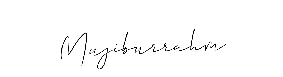 Make a short Mujiburrahm signature style. Manage your documents anywhere anytime using Allison_Script. Create and add eSignatures, submit forms, share and send files easily. Mujiburrahm signature style 2 images and pictures png