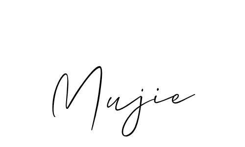 Use a signature maker to create a handwritten signature online. With this signature software, you can design (Allison_Script) your own signature for name Mujie. Mujie signature style 2 images and pictures png