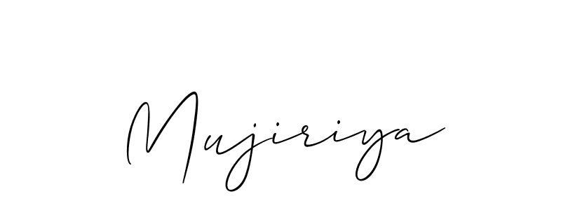 Allison_Script is a professional signature style that is perfect for those who want to add a touch of class to their signature. It is also a great choice for those who want to make their signature more unique. Get Mujiriya name to fancy signature for free. Mujiriya signature style 2 images and pictures png