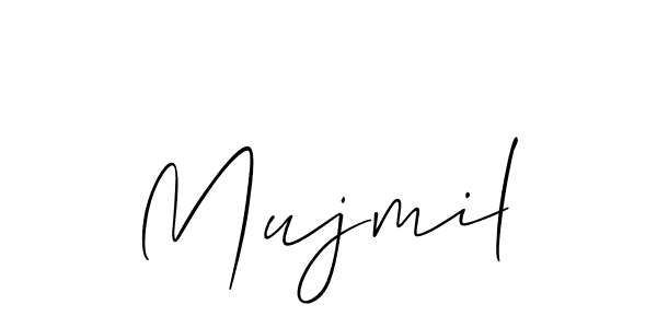 How to make Mujmil signature? Allison_Script is a professional autograph style. Create handwritten signature for Mujmil name. Mujmil signature style 2 images and pictures png