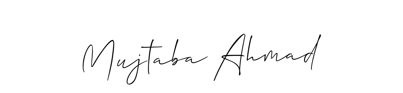 How to make Mujtaba Ahmad signature? Allison_Script is a professional autograph style. Create handwritten signature for Mujtaba Ahmad name. Mujtaba Ahmad signature style 2 images and pictures png