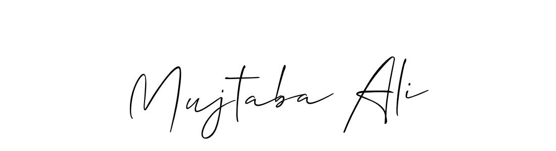 Allison_Script is a professional signature style that is perfect for those who want to add a touch of class to their signature. It is also a great choice for those who want to make their signature more unique. Get Mujtaba Ali name to fancy signature for free. Mujtaba Ali signature style 2 images and pictures png