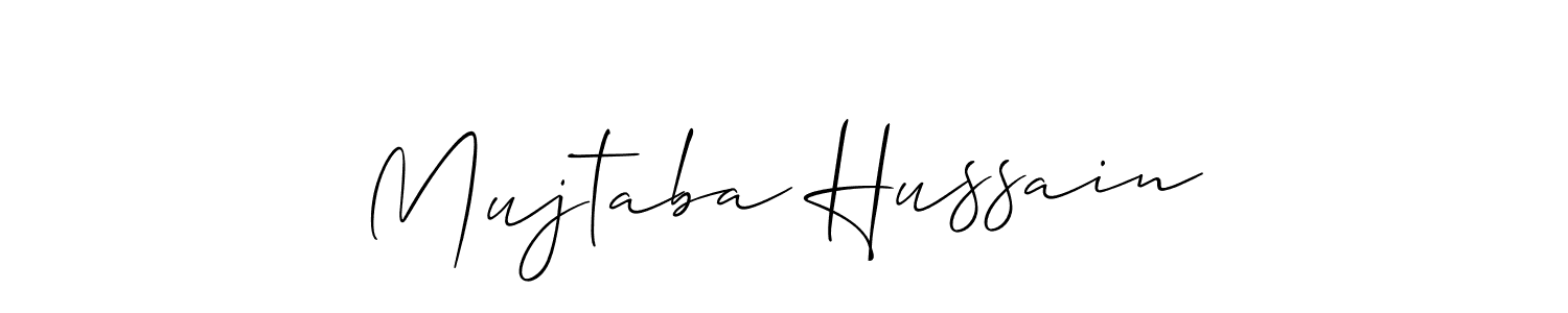 Use a signature maker to create a handwritten signature online. With this signature software, you can design (Allison_Script) your own signature for name Mujtaba Hussain. Mujtaba Hussain signature style 2 images and pictures png