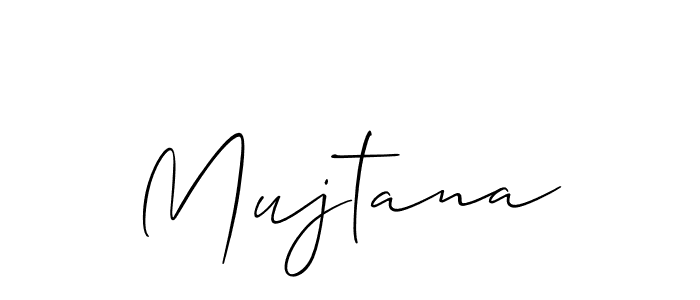 Create a beautiful signature design for name Mujtana. With this signature (Allison_Script) fonts, you can make a handwritten signature for free. Mujtana signature style 2 images and pictures png