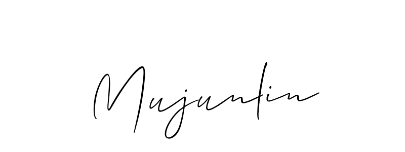 How to make Mujunlin name signature. Use Allison_Script style for creating short signs online. This is the latest handwritten sign. Mujunlin signature style 2 images and pictures png