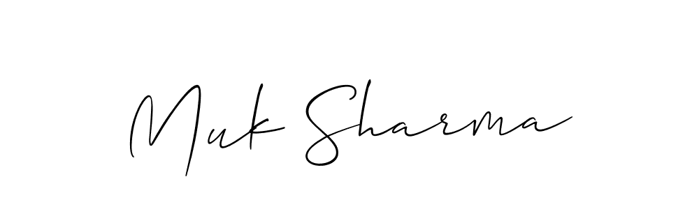 Also You can easily find your signature by using the search form. We will create Muk Sharma name handwritten signature images for you free of cost using Allison_Script sign style. Muk Sharma signature style 2 images and pictures png