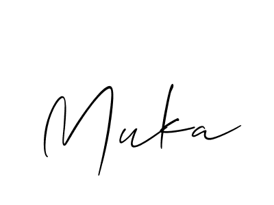Create a beautiful signature design for name Muka. With this signature (Allison_Script) fonts, you can make a handwritten signature for free. Muka signature style 2 images and pictures png