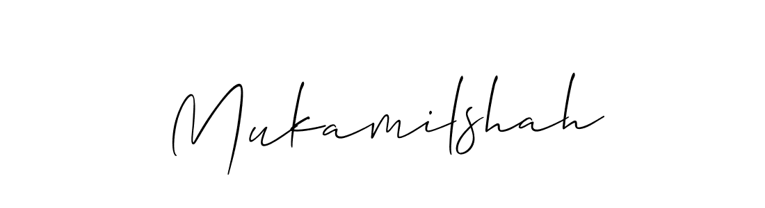 The best way (Allison_Script) to make a short signature is to pick only two or three words in your name. The name Mukamilshah include a total of six letters. For converting this name. Mukamilshah signature style 2 images and pictures png