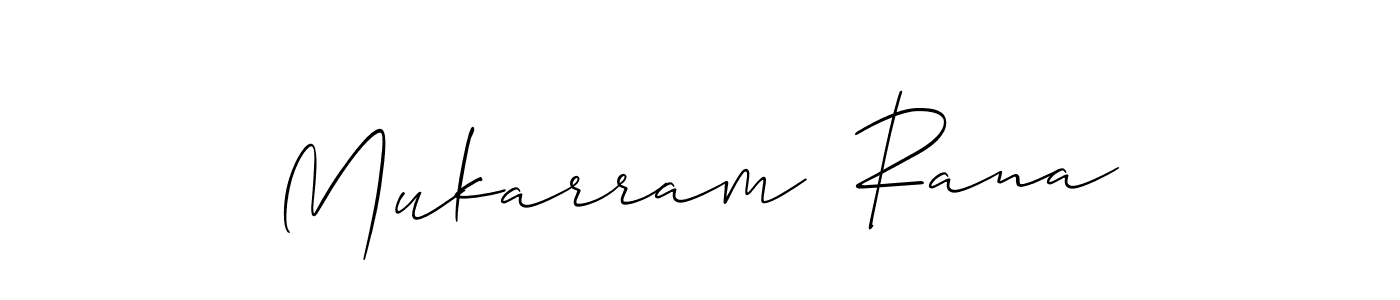 Create a beautiful signature design for name Mukarram  Rana. With this signature (Allison_Script) fonts, you can make a handwritten signature for free. Mukarram  Rana signature style 2 images and pictures png
