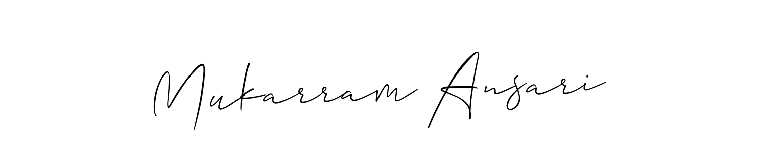 You should practise on your own different ways (Allison_Script) to write your name (Mukarram Ansari) in signature. don't let someone else do it for you. Mukarram Ansari signature style 2 images and pictures png