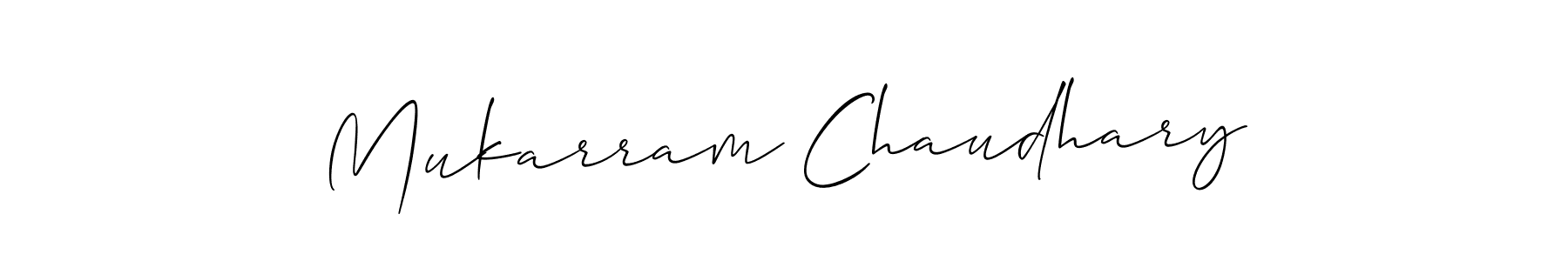 if you are searching for the best signature style for your name Mukarram Chaudhary. so please give up your signature search. here we have designed multiple signature styles  using Allison_Script. Mukarram Chaudhary signature style 2 images and pictures png