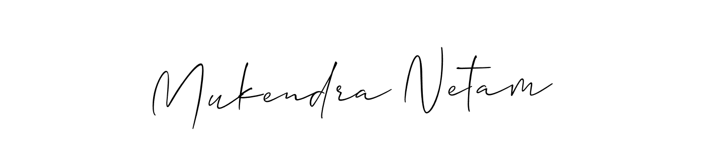 Design your own signature with our free online signature maker. With this signature software, you can create a handwritten (Allison_Script) signature for name Mukendra Netam. Mukendra Netam signature style 2 images and pictures png