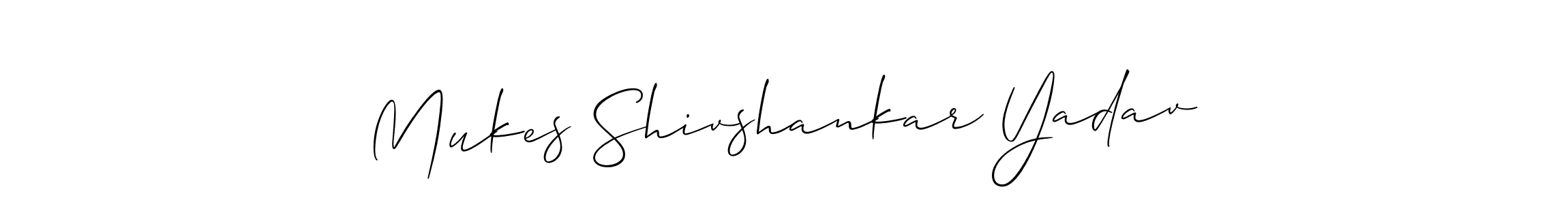 Design your own signature with our free online signature maker. With this signature software, you can create a handwritten (Allison_Script) signature for name Mukes Shivshankar Yadav. Mukes Shivshankar Yadav signature style 2 images and pictures png