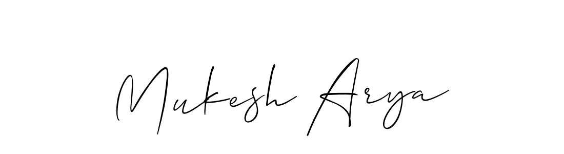 Design your own signature with our free online signature maker. With this signature software, you can create a handwritten (Allison_Script) signature for name Mukesh Arya. Mukesh Arya signature style 2 images and pictures png