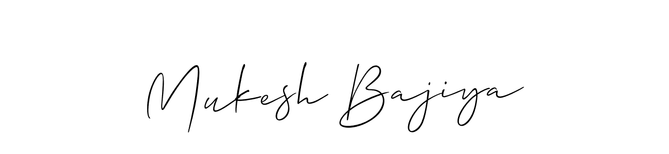 Make a beautiful signature design for name Mukesh Bajiya. With this signature (Allison_Script) style, you can create a handwritten signature for free. Mukesh Bajiya signature style 2 images and pictures png