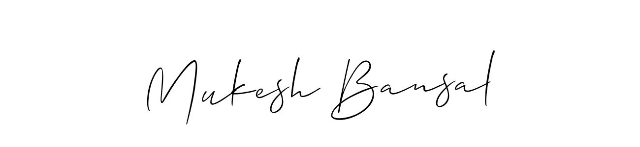 How to make Mukesh Bansal name signature. Use Allison_Script style for creating short signs online. This is the latest handwritten sign. Mukesh Bansal signature style 2 images and pictures png