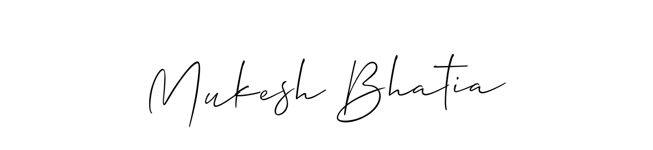 Create a beautiful signature design for name Mukesh Bhatia. With this signature (Allison_Script) fonts, you can make a handwritten signature for free. Mukesh Bhatia signature style 2 images and pictures png