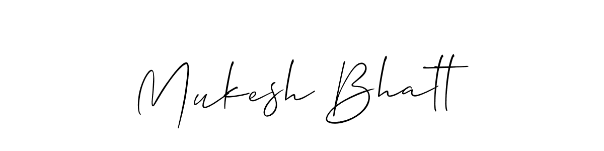 Also we have Mukesh Bhatt name is the best signature style. Create professional handwritten signature collection using Allison_Script autograph style. Mukesh Bhatt signature style 2 images and pictures png