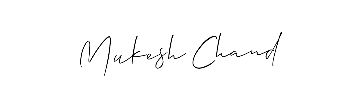 Use a signature maker to create a handwritten signature online. With this signature software, you can design (Allison_Script) your own signature for name Mukesh Chand. Mukesh Chand signature style 2 images and pictures png