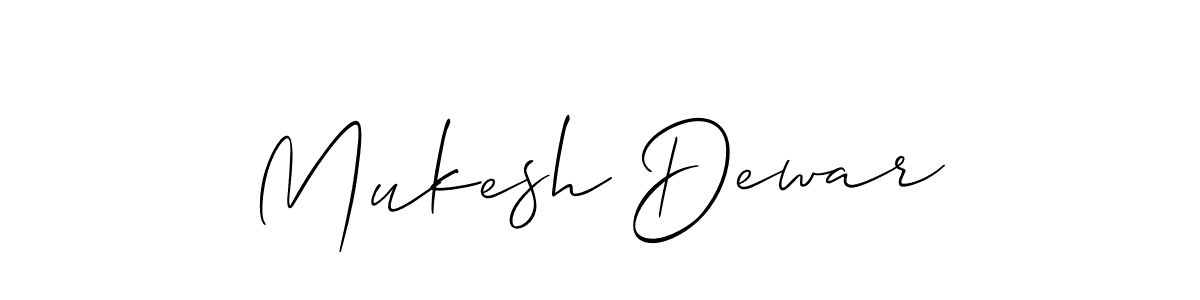 How to Draw Mukesh Dewar signature style? Allison_Script is a latest design signature styles for name Mukesh Dewar. Mukesh Dewar signature style 2 images and pictures png