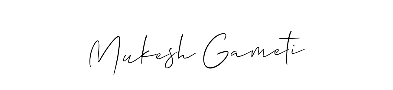 How to Draw Mukesh Gameti signature style? Allison_Script is a latest design signature styles for name Mukesh Gameti. Mukesh Gameti signature style 2 images and pictures png