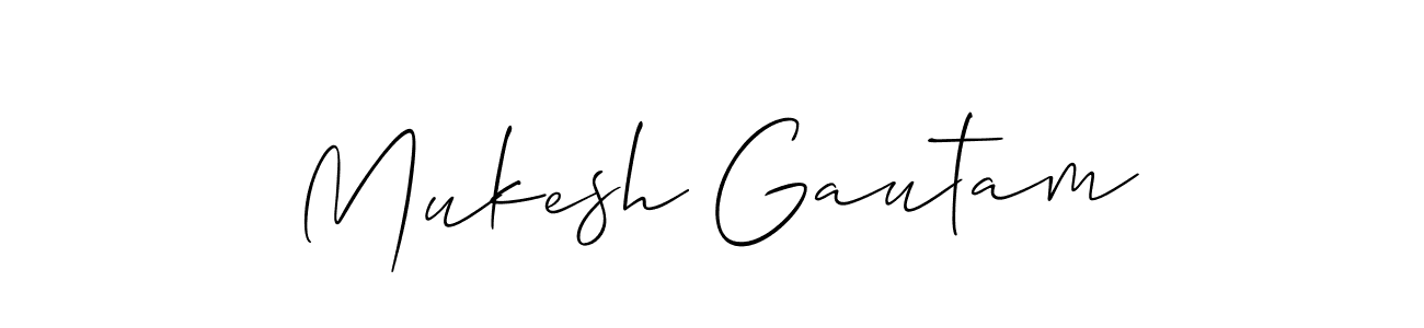Design your own signature with our free online signature maker. With this signature software, you can create a handwritten (Allison_Script) signature for name Mukesh Gautam. Mukesh Gautam signature style 2 images and pictures png