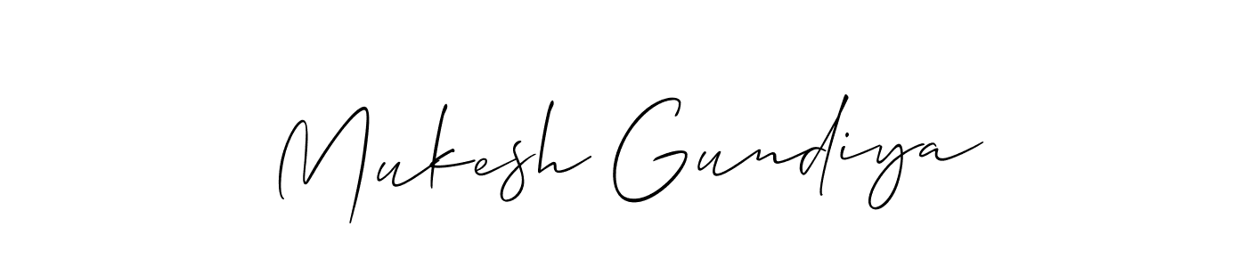 It looks lik you need a new signature style for name Mukesh Gundiya. Design unique handwritten (Allison_Script) signature with our free signature maker in just a few clicks. Mukesh Gundiya signature style 2 images and pictures png