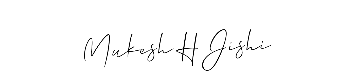 Create a beautiful signature design for name Mukesh H Jishi. With this signature (Allison_Script) fonts, you can make a handwritten signature for free. Mukesh H Jishi signature style 2 images and pictures png