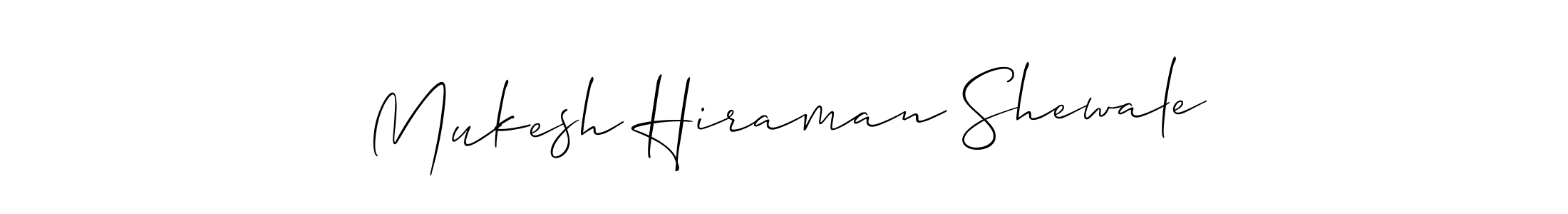 How to make Mukesh Hiraman Shewale name signature. Use Allison_Script style for creating short signs online. This is the latest handwritten sign. Mukesh Hiraman Shewale signature style 2 images and pictures png