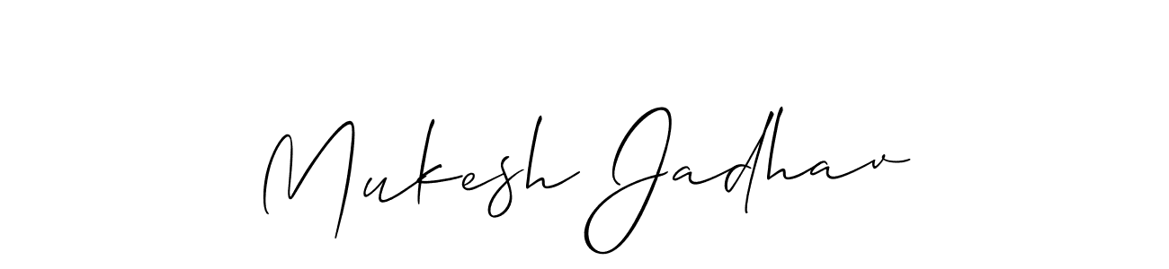 if you are searching for the best signature style for your name Mukesh Jadhav. so please give up your signature search. here we have designed multiple signature styles  using Allison_Script. Mukesh Jadhav signature style 2 images and pictures png