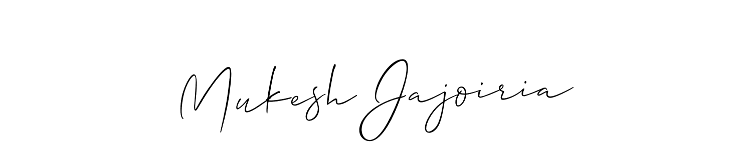 Make a short Mukesh Jajoiria signature style. Manage your documents anywhere anytime using Allison_Script. Create and add eSignatures, submit forms, share and send files easily. Mukesh Jajoiria signature style 2 images and pictures png