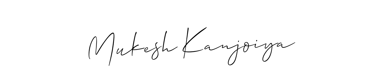 Make a beautiful signature design for name Mukesh Kanjoiya. With this signature (Allison_Script) style, you can create a handwritten signature for free. Mukesh Kanjoiya signature style 2 images and pictures png