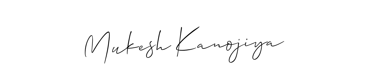 Design your own signature with our free online signature maker. With this signature software, you can create a handwritten (Allison_Script) signature for name Mukesh Kanojiya. Mukesh Kanojiya signature style 2 images and pictures png