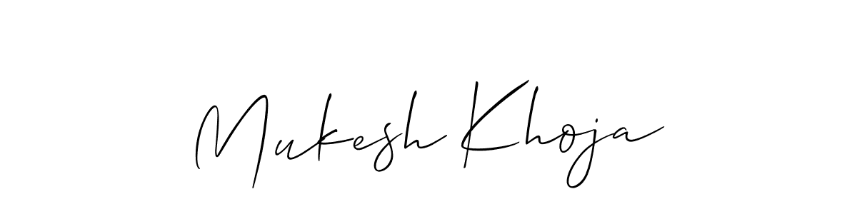 Use a signature maker to create a handwritten signature online. With this signature software, you can design (Allison_Script) your own signature for name Mukesh Khoja. Mukesh Khoja signature style 2 images and pictures png
