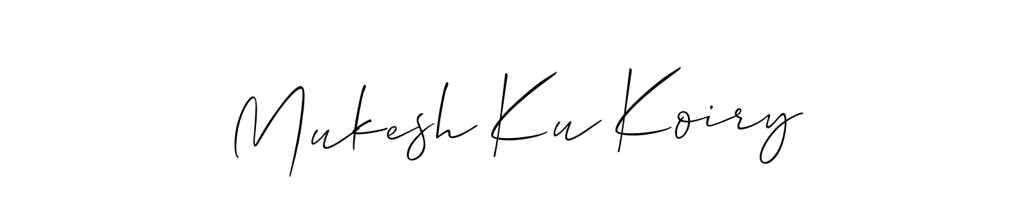 The best way (Allison_Script) to make a short signature is to pick only two or three words in your name. The name Mukesh Ku Koiry include a total of six letters. For converting this name. Mukesh Ku Koiry signature style 2 images and pictures png