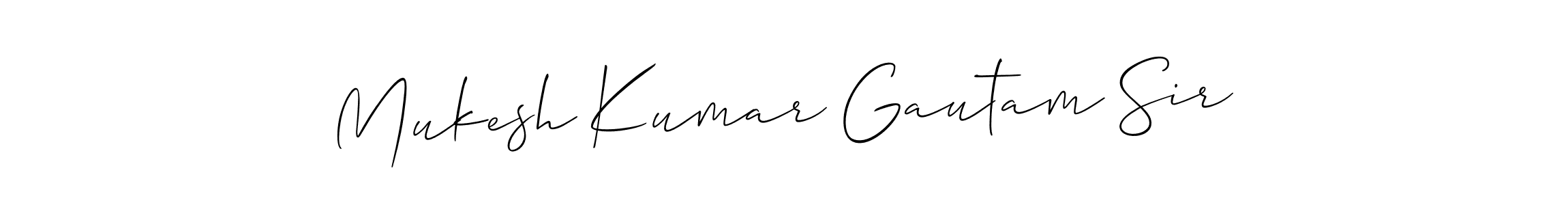 Allison_Script is a professional signature style that is perfect for those who want to add a touch of class to their signature. It is also a great choice for those who want to make their signature more unique. Get Mukesh Kumar Gautam Sir name to fancy signature for free. Mukesh Kumar Gautam Sir signature style 2 images and pictures png