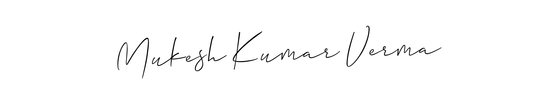 Create a beautiful signature design for name Mukesh Kumar Verma. With this signature (Allison_Script) fonts, you can make a handwritten signature for free. Mukesh Kumar Verma signature style 2 images and pictures png