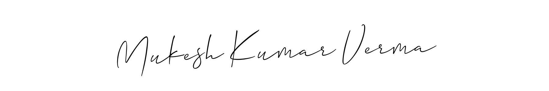 Create a beautiful signature design for name Mukesh Kumar Verma. With this signature (Allison_Script) fonts, you can make a handwritten signature for free. Mukesh Kumar Verma signature style 2 images and pictures png