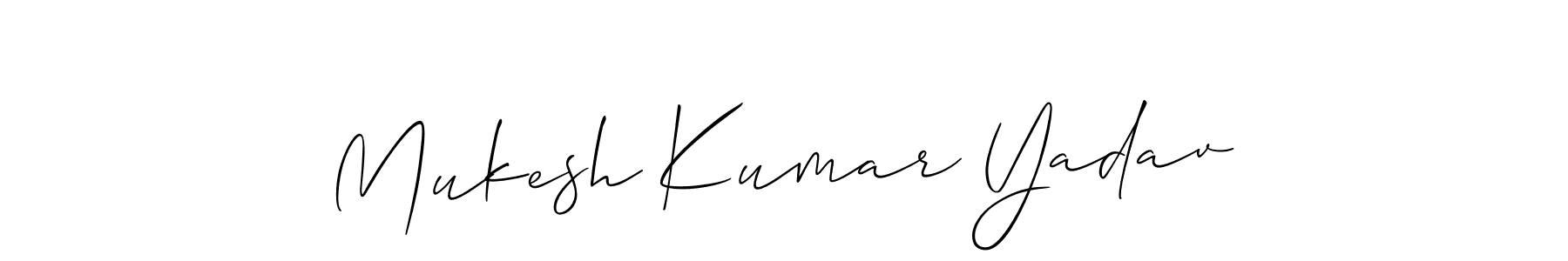 Use a signature maker to create a handwritten signature online. With this signature software, you can design (Allison_Script) your own signature for name Mukesh Kumar Yadav. Mukesh Kumar Yadav signature style 2 images and pictures png