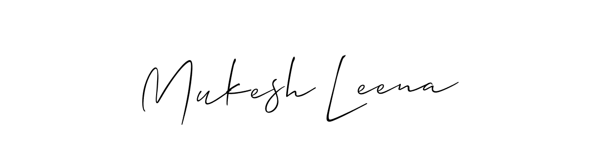 How to make Mukesh Leena signature? Allison_Script is a professional autograph style. Create handwritten signature for Mukesh Leena name. Mukesh Leena signature style 2 images and pictures png