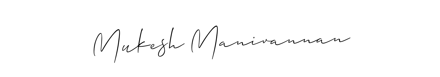 Allison_Script is a professional signature style that is perfect for those who want to add a touch of class to their signature. It is also a great choice for those who want to make their signature more unique. Get Mukesh Manivannan name to fancy signature for free. Mukesh Manivannan signature style 2 images and pictures png